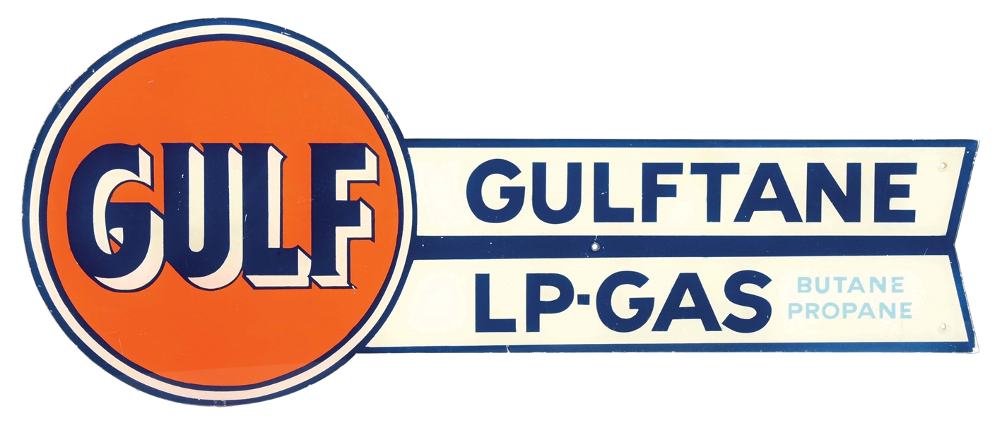 GULFTANE LP-GAS BUTANE & PROPANE SERVICE STATION DISPLAY SIGN.