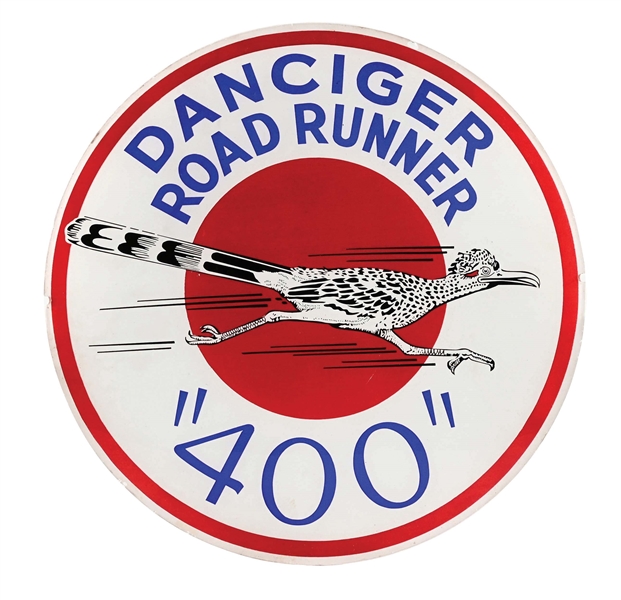 DANCING ROAD RUNNER "400" GASOLINE SINGLE 13.5" GLOBE LENS W/ ROAD RUNNER GRAPHIC. 