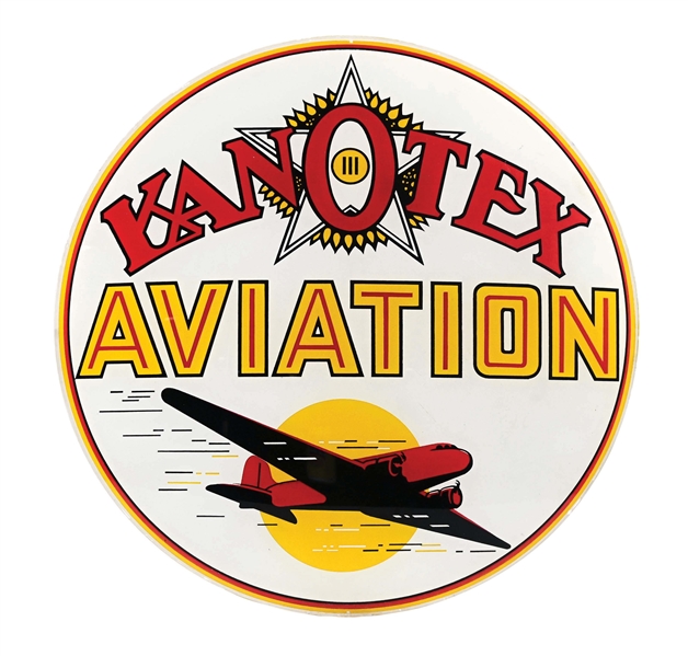 OUTSTANDING KANOTEX AVIATION SINGLE 13.25" GLOBE LENS W/ AIRPLANE GRAPHIC. 