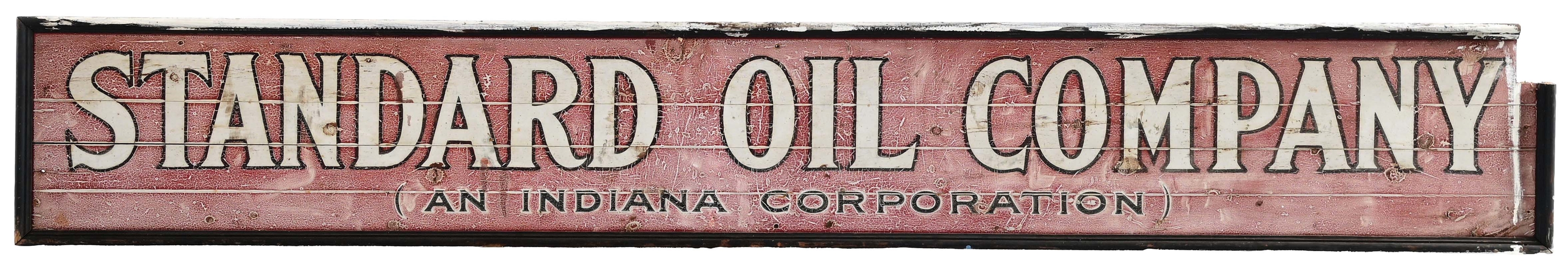 STANDARD OIL COMPANY OF INDIANA PAINTED WOOD SIGN.