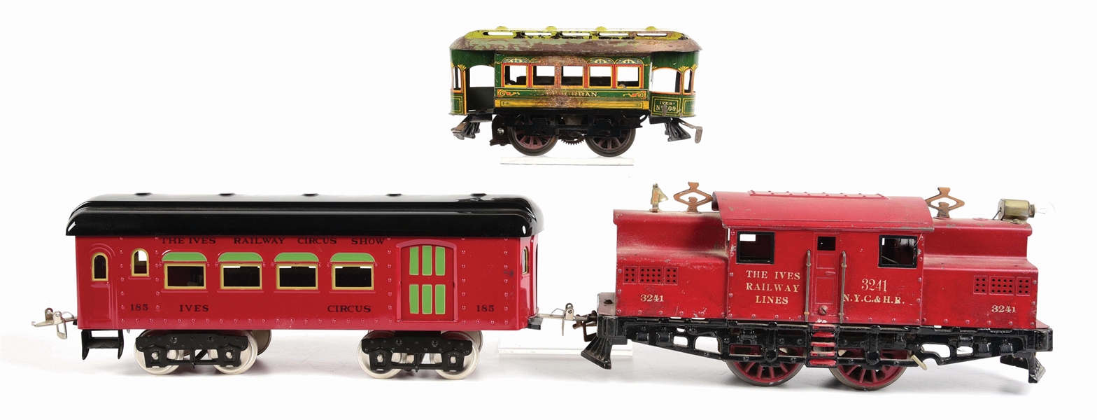 LOT OF 3: MISC. ICES LOCOMOTIVES & CARS.