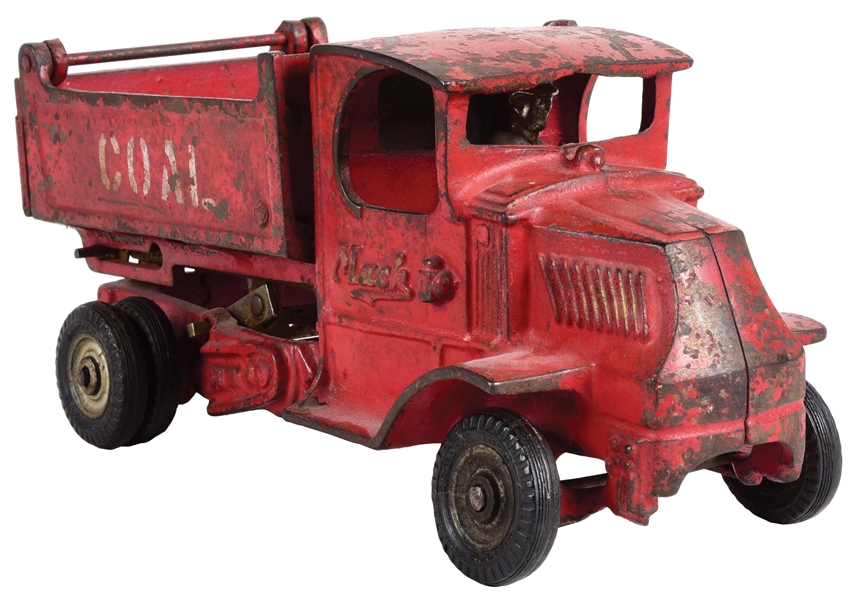 ARCADE MACK COAL TRUCK W/ SCISSOR LIFT DUMP BED.