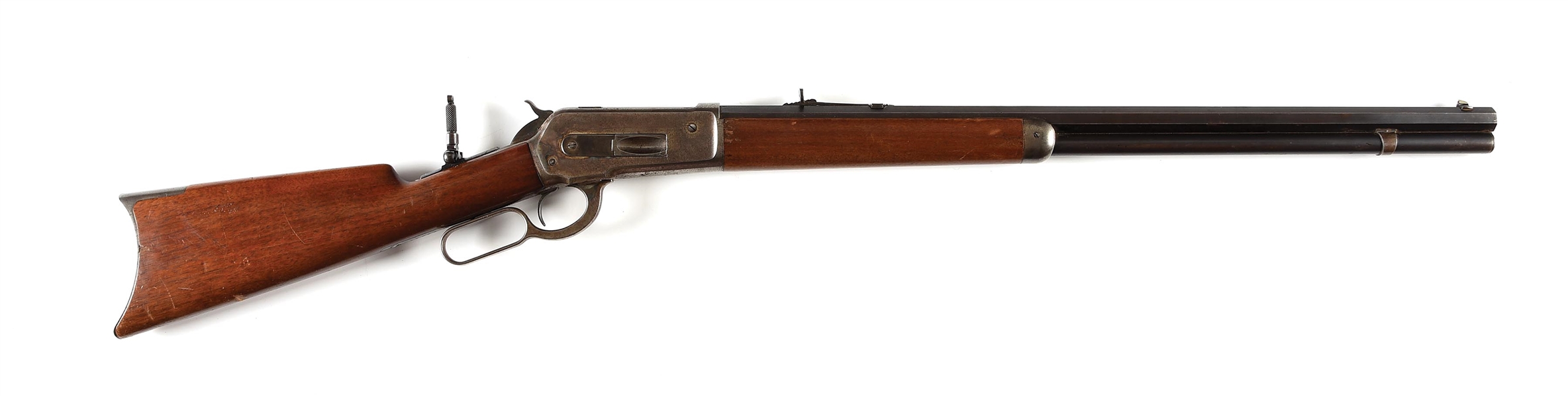 (A) SCARCE WINCHESTER MODEL 1886 LEVER ACTION RIFLE CHAMBERED IN .38-70.
