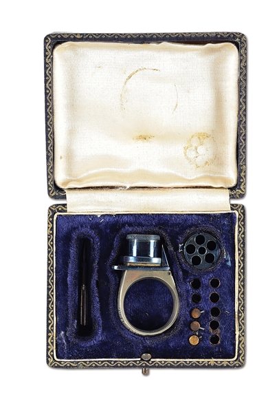 (A) BEAUTIFUL CASED LE PETITE PROTECTOR PATTERN "THE FIVE ACES" PINFIRE RING PISTOL WITH CASE.