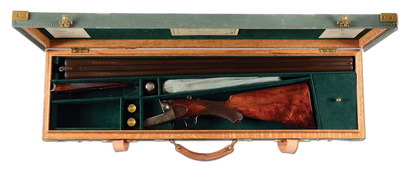 (A) RICHARD ELLIS & SON SIDE BY SIDE SHOTGUN WITH PRESENTATION TO C. NABOR, ST. LOUIS.