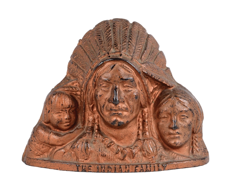 RARE COPPER "THE INDIAN FAMILY" STILL BANK.