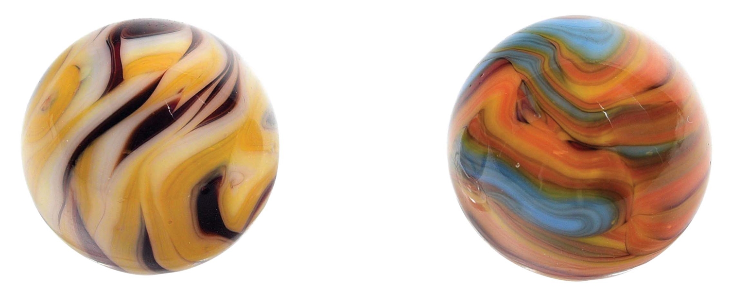 LOT OF 2: CHRISTENSEN AGATE MARBLES.