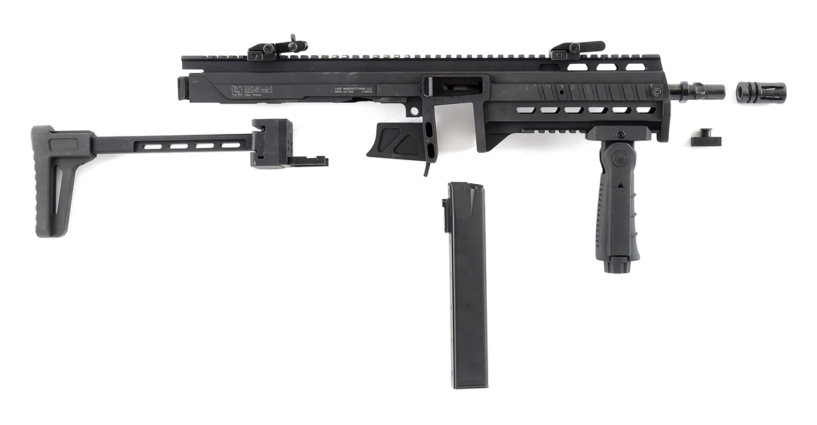 VERY DESIRABLE LAGE MANUFACTURING M11/NINE MAX-31 MK2 UPPER ASSEMBLY WITH LAGE K FOLDING STOCK.