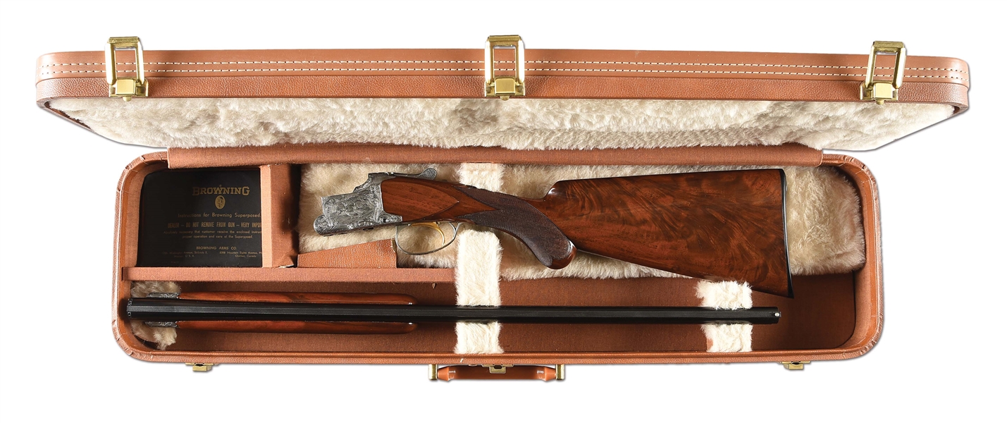 (C) BROWNING DIANA GRADE SUPERPOSED 20 GAUGE SHOTGUN, DOUBLE SIGNED BY MARECHAL, IN CASE.