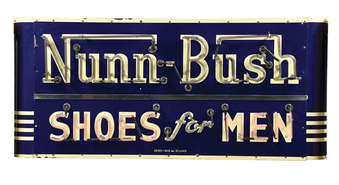 NUNN-BUSH SHOES FOR MEN PORCELAIN NEON SIGN.