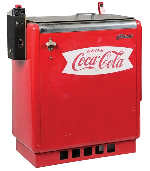 COCA-COLA GLASCO SLIDER COOLER W/ FISHTAIL GRAPHIC.