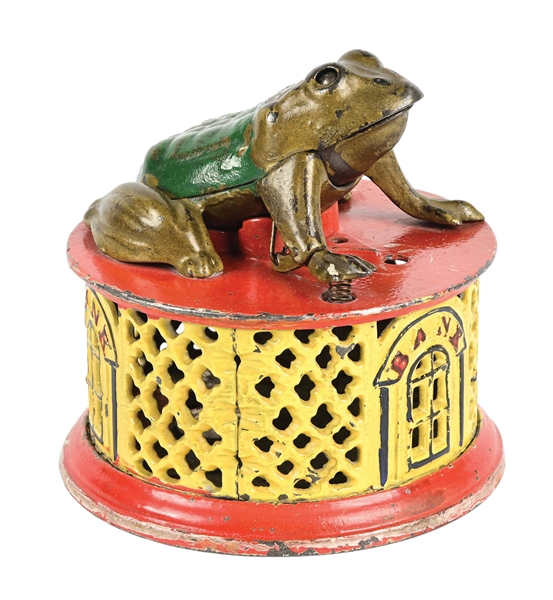 FROG ON LATTICE MECHANICAL BANK.