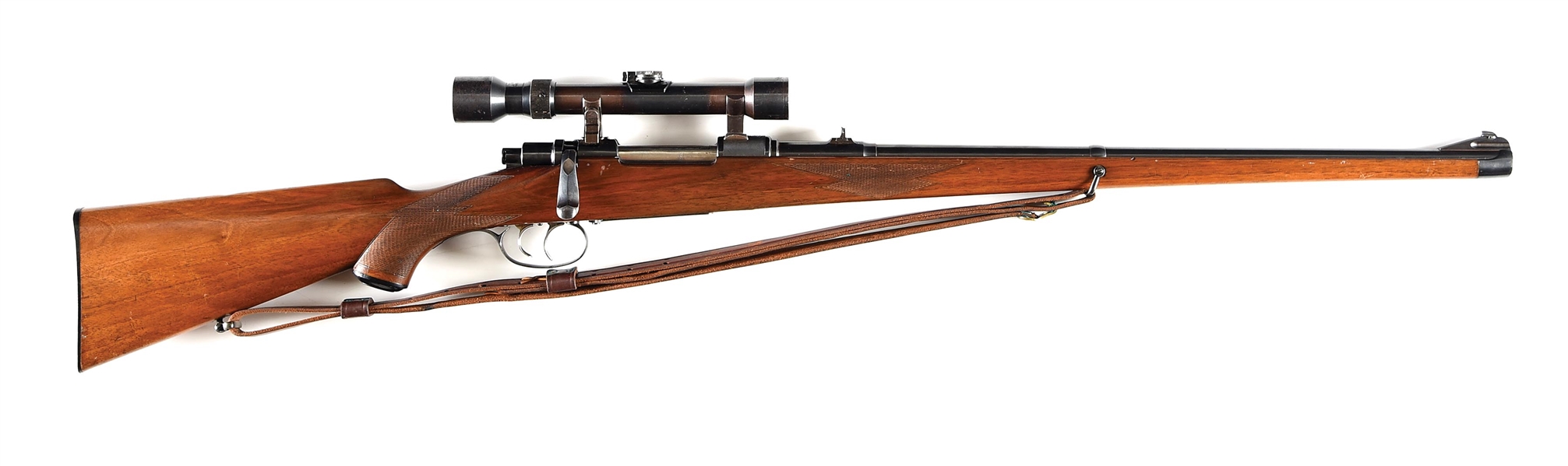 (C) CZ BRNO SPORTING BOLT ACTION RIFLE WITH PERIOD SCOPE.