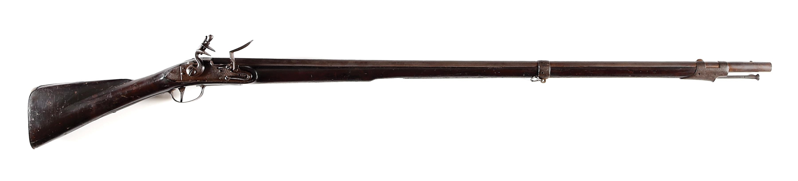 (A) REVOLUTIONARY WAR AMERICAN STOCKED FLINTLOCK MUSKET USING FRENCH 1728 COMPONENTS.