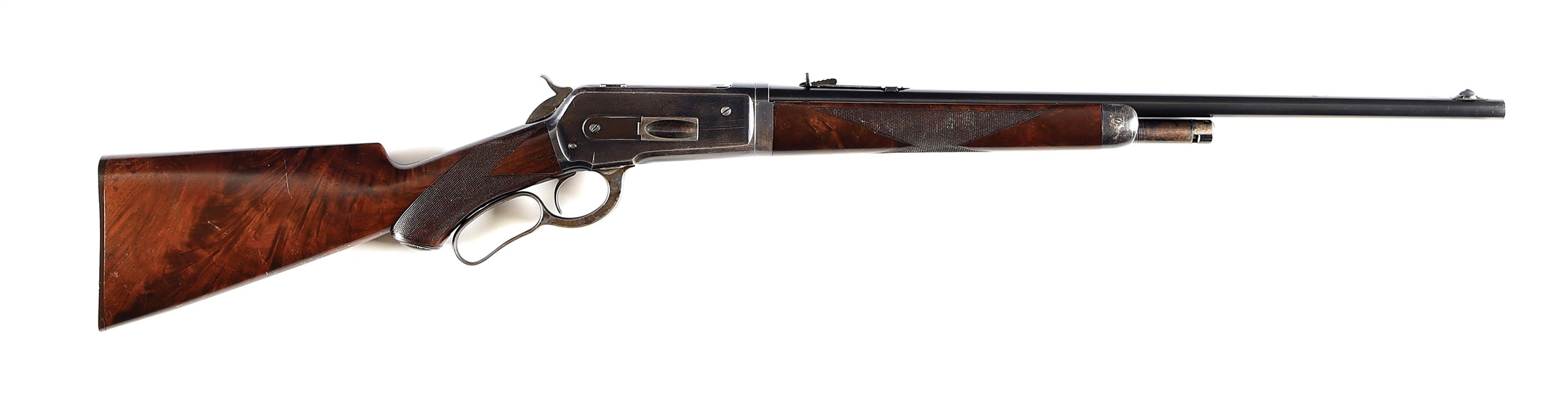 (C) WINCHESTER MODEL 1886 DELUXE LEVER ACTION RIFLE.