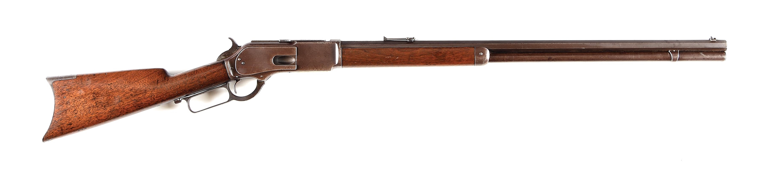 (A) WINCHESTER MODEL 1876 LEVER ACTION RIFLE.