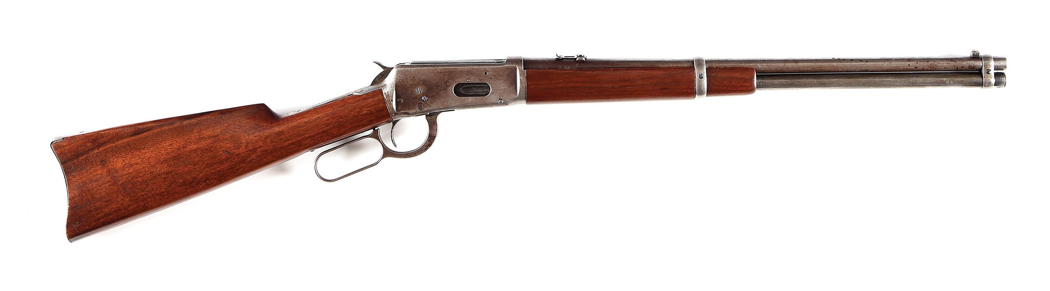 (A) WINCHESTER 1894 LEVER ACTION SADDLE RING CARBINE IN .38-55.