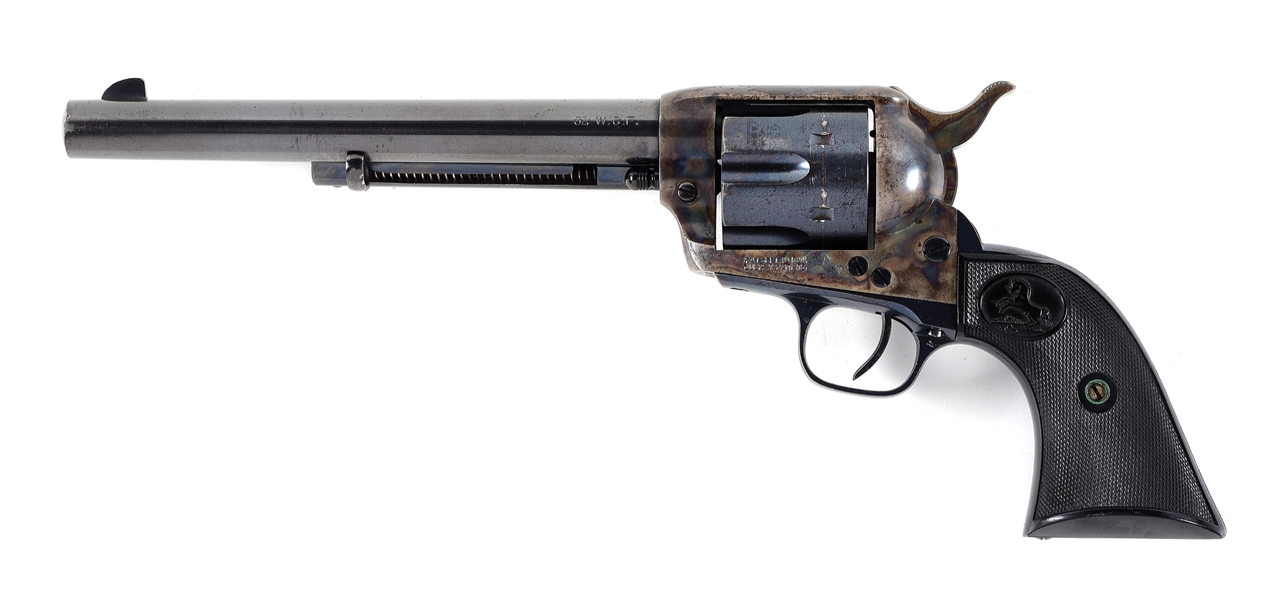 (C) COLT SINGLE ACTION ARMY REVOLVER WITH 7 - 1/2" BARREL IN .32 WCF.