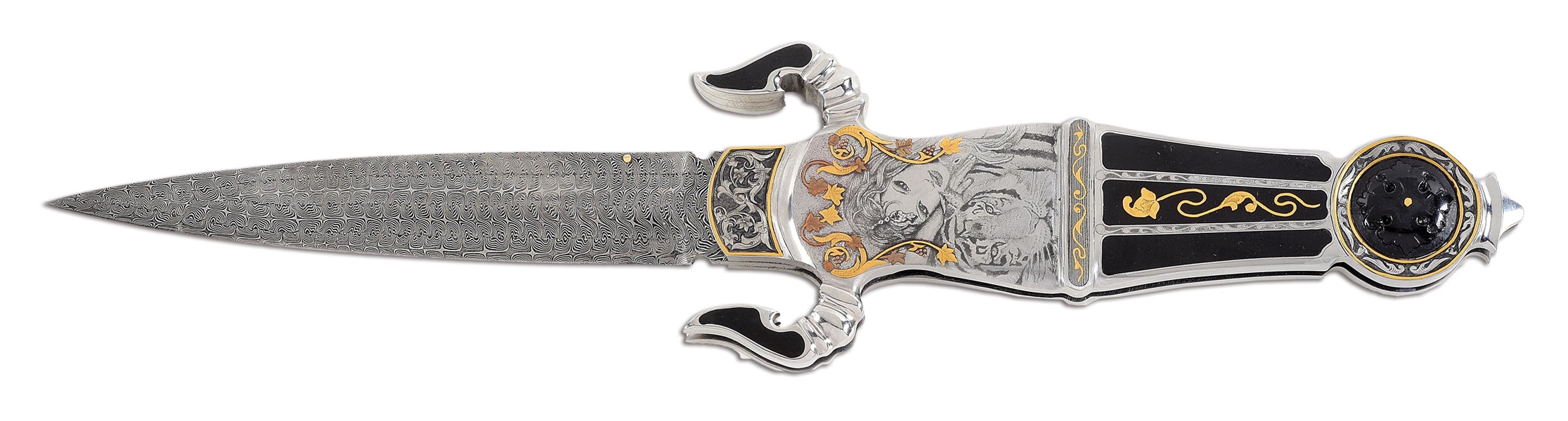 SHAUN AND SHARLA HANSEN FOLDING KNIFE ENGRAVED BY THE MAKER.