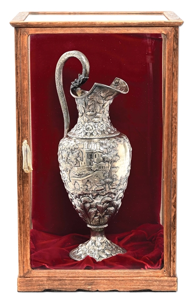 S. KIRK & SON SILVER EWER PRESENTED TO CAPTAIN WILLIAM THOMAS MAGRUDER, FOUGHT FOR THE UNION, DIED FOR THE CONFEDERACY."