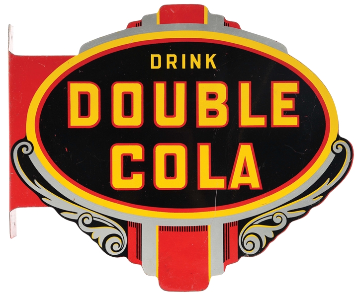 DRINK DOUBLE COLA FLANGE SIGN.