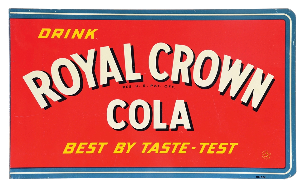 DRINK ROYAL CROWN COLA FLANGE SIGN.