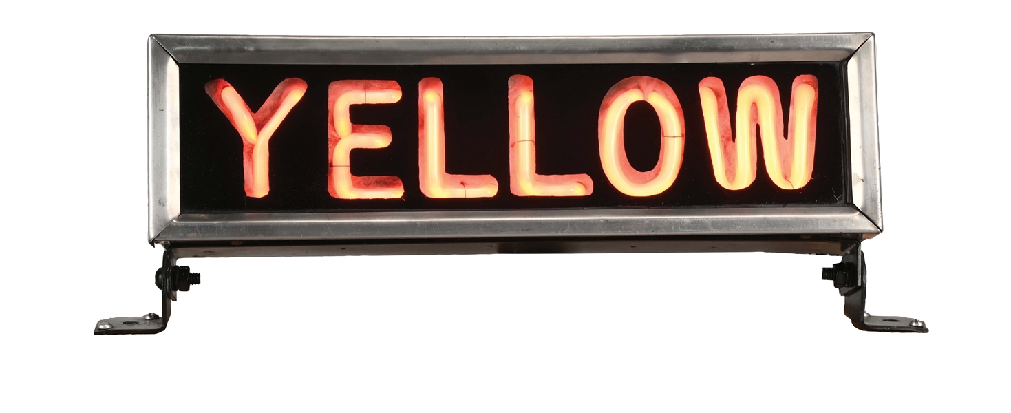 YELLOW CAB NEON DISPLAY SIGN.