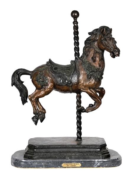 BRONZE STATUE CAROUSEL HORSE.