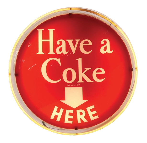 HAVE A COKE HERE - LIGHT UP SIGN.
