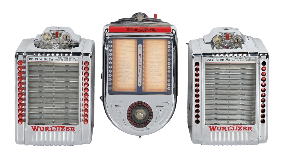 LOT OF 3: WURLITZER WALL JUKEBOXS.