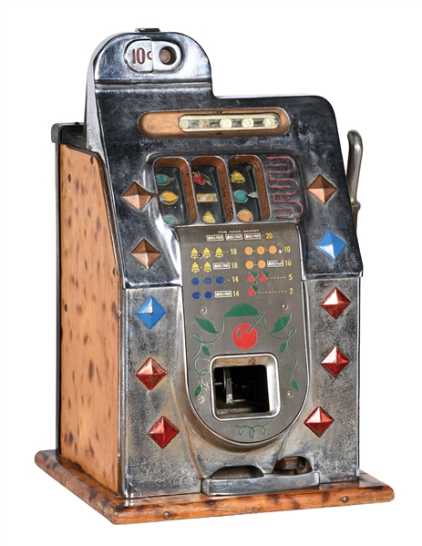 10¢ MILLS DIAMOND FRONT SLOT MACHINE.