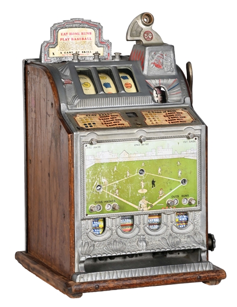 5¢ MILLS FOK BASEBALL MINT VENDOR SLOT MACHINE.