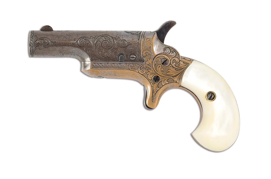 (A) FACTORY ENGRAVED COLT THIRD MODEL THUER DERRINGER WITH PEARL GRIPS.
