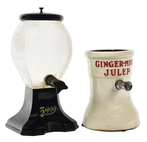 PAIR OF SODA FOUNTAIN SYRUP DISPENSERS.