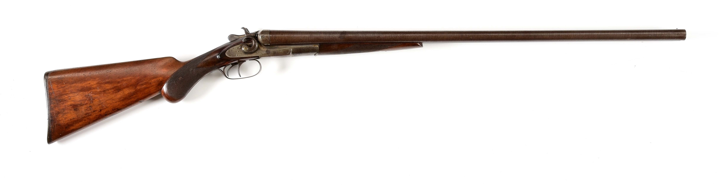 (C) REMINGTON MODEL 1889 SIDE BY SIDE HAMMER SHOTGUN.