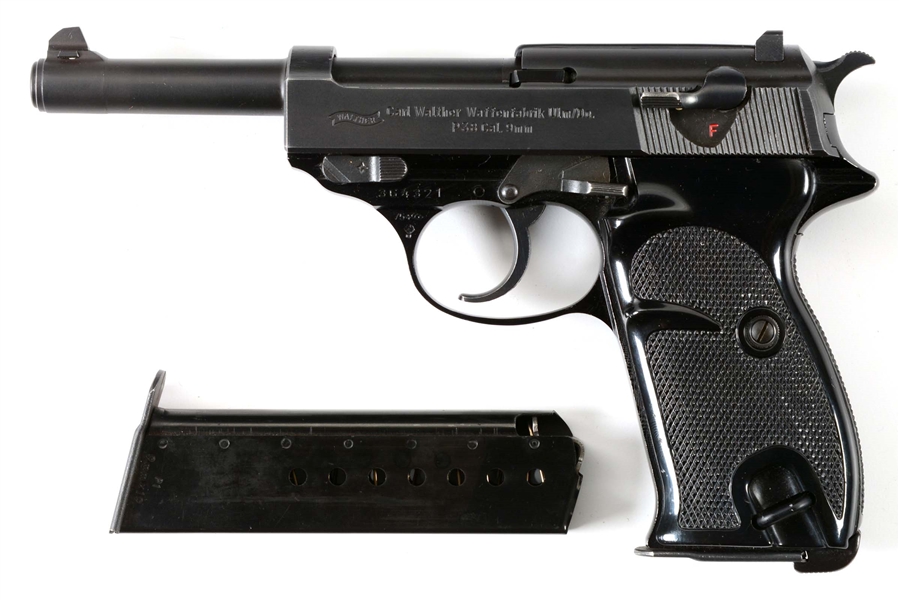 (M) WALTHER P.38 9MM SEMI-AUTOMATIC PISTOL WITH SPARE MAGAZINE.