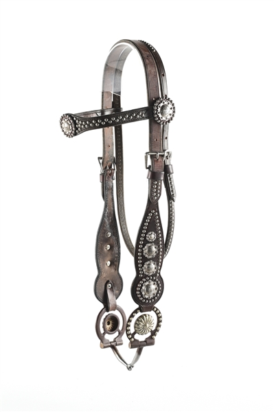 THORNBURG STUDDED LEATHER BRIDLE AND SNAFFLE BIT