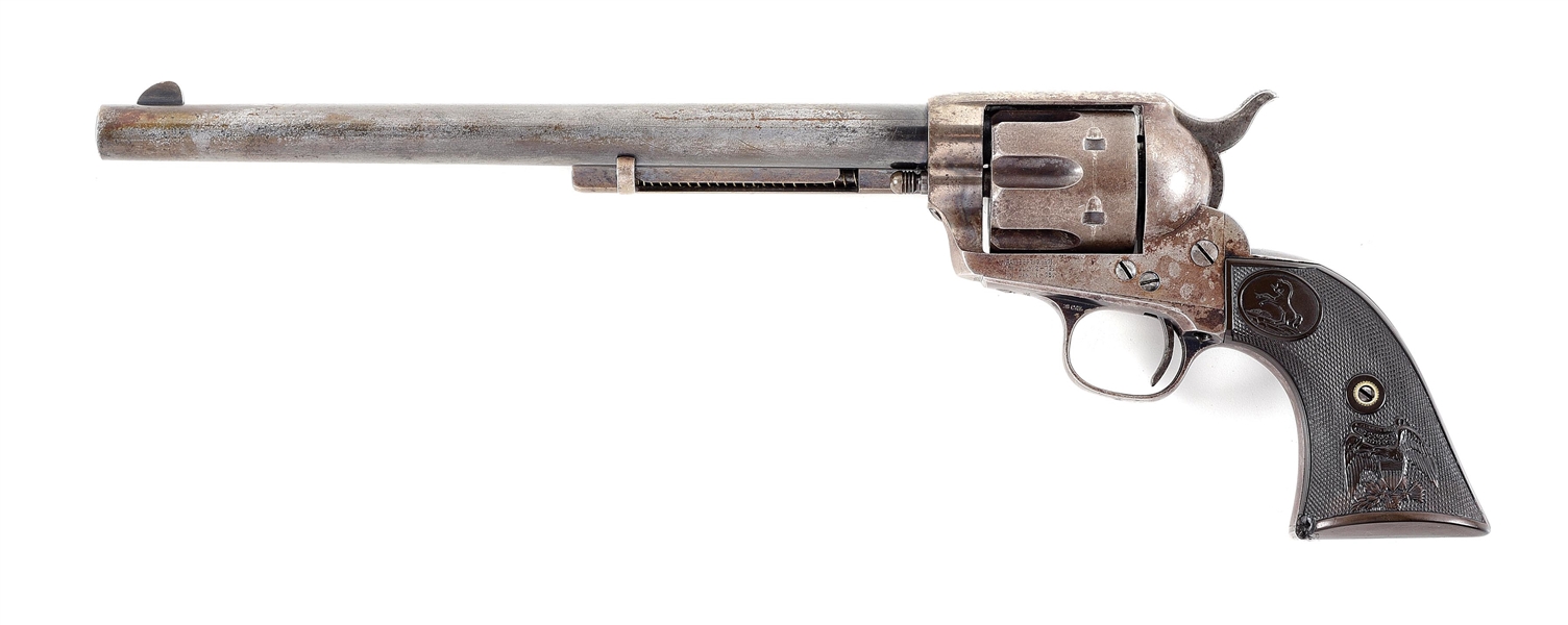 (A) DOCUMENTED COLT SINGLE ACTION ARMY REVOLVER WITH FACTORY 10" BARREL.
