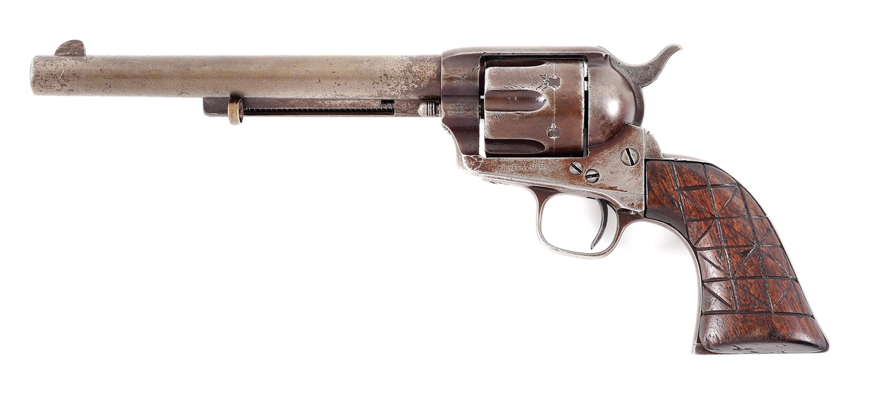 (A) HISTORIC CUSTER RANGE AINSWORTH INSPECTED COLT CAVALRY MODEL SINGLE ACTION ARMY REVOLVER WITH INDIAN PROVENANCE.