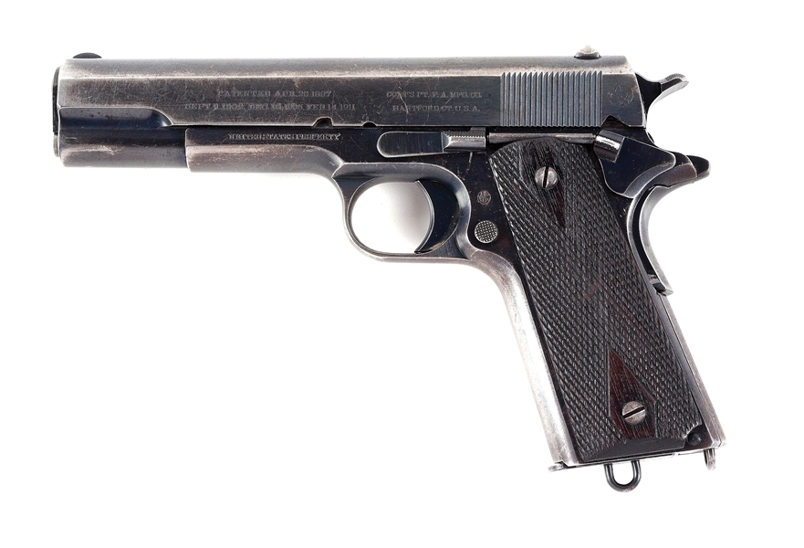 (C) A SCARCE LOW SERIAL NUMBER COLT 1911 .45 ACP SEMI-AUTOMATIC PISTOL (1912). 