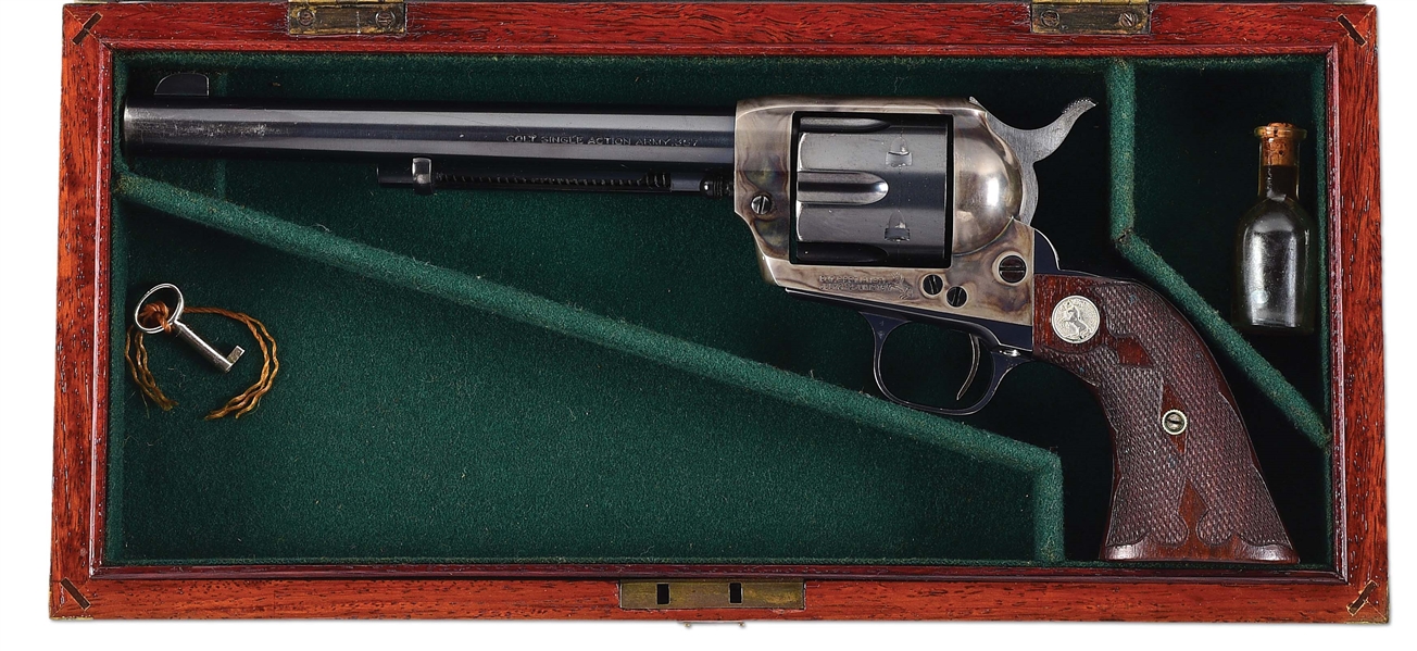 (C) FINE CASED COLT SINGLE ACTION ARMY REVOLVER IN .357 MAGNUM.