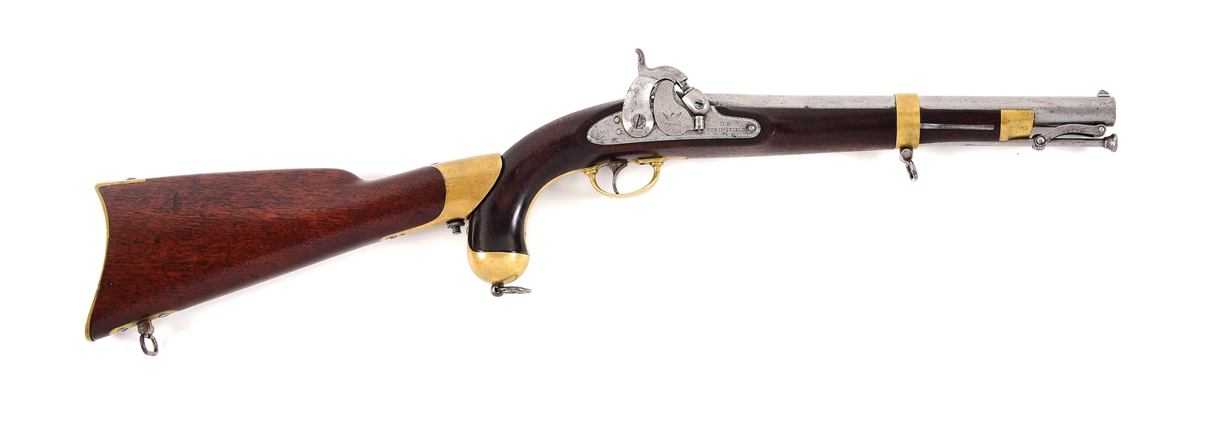 (A) U.S. SPRINGFIELD MODEL 1855 PERCUSSION PISTOL-CARBINE WITH STOCK.
