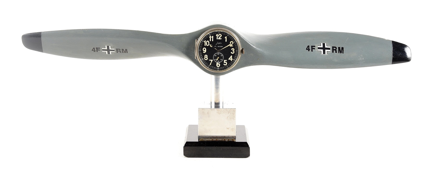 GERMAN WWII LUFTWAFFE DORNIER 17F-1 AIRCRAFT CLOCK RECOVERED FROM WRECKAGE.