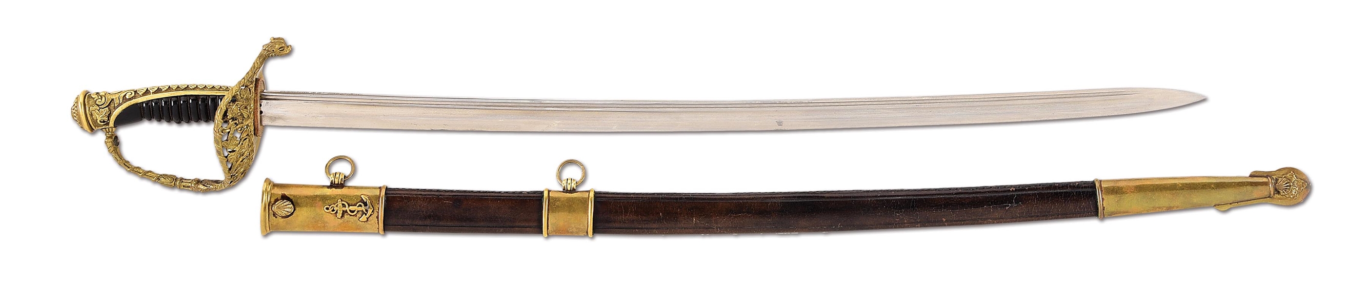 FRENCH M1854 NAVAL OFFICERS SWORD.