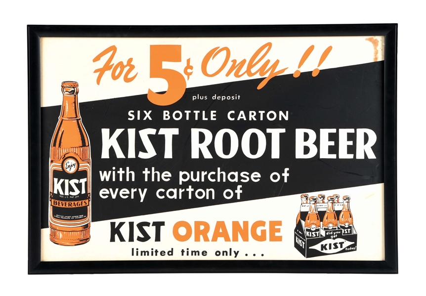 KIST ORANGE SODA CARDSTOCK LITHOGRAPH W/ 6-PACK GRAPHIC.