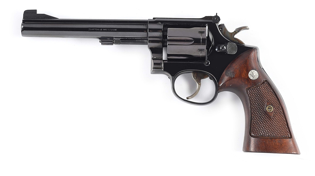 (C) SMITH & WESSON MODEL 14 K-38 MASTERPIECE DOUBLE ACTION REVOLVER WITH BOX.