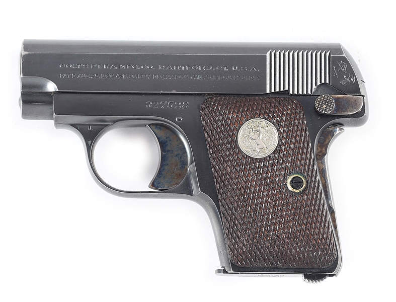 (C) COLT MODEL 1908 VEST POCKET SEMI AUTOMATIC PISTOL (1923).