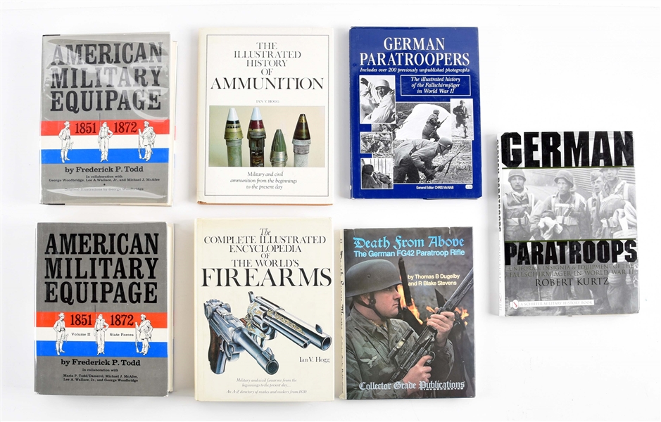 LOT OF 7: MILITARY & FIREARMS RELATED BOOKS.