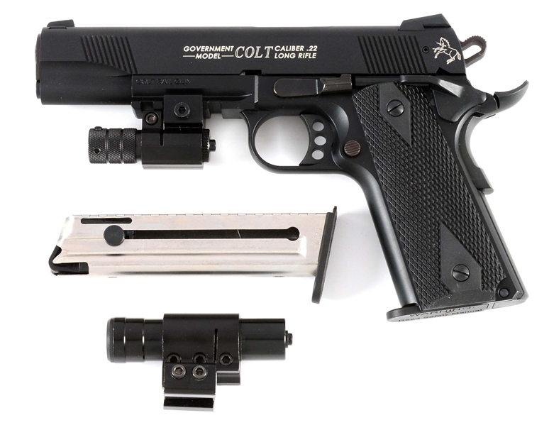 (M) COLT GOVERNMENT MODEL RAIL GUN SEMI AUTOMATIC PISTOL BY WALTHER.