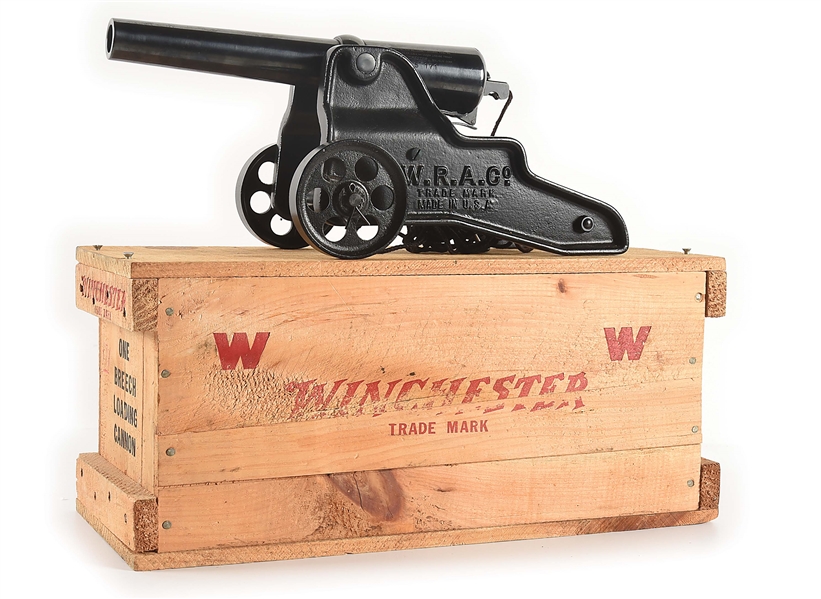WINCHESTER MODEL 1898 10 GAUGE SALUTE CANNON WITH ORIGINAL CRATE.